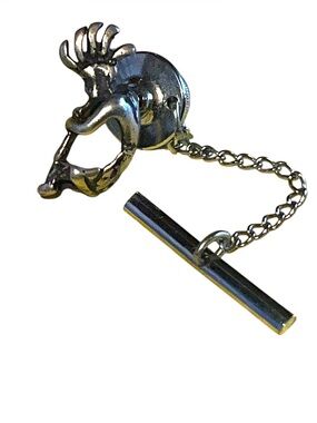 Native American Kokopelli Silver Lapel Pin with Chain